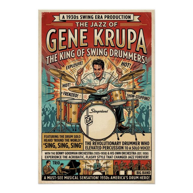 Poster Le jazz de Gene Krupa  (Devant)