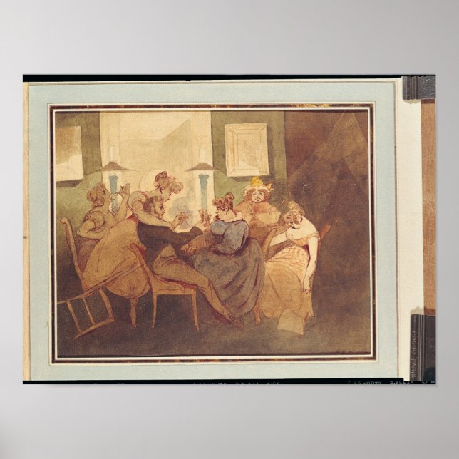 Poster Le jeu de cartes, après 1830 (Devant)