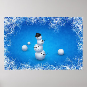 Poster Le joyeux bonhomme de neige