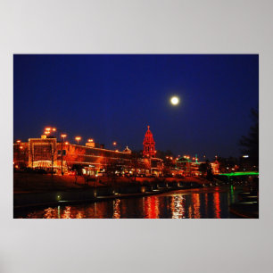 Poster Le Kansas City Plaza s'illumine sous une Pleine lu