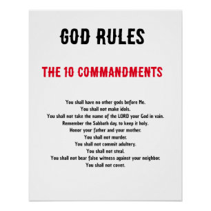 POSTER LE KJV DES DIX COMMANDEMENTS