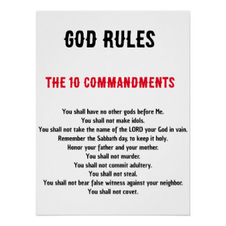 POSTER LE KJV DES DIX COMMANDEMENTS