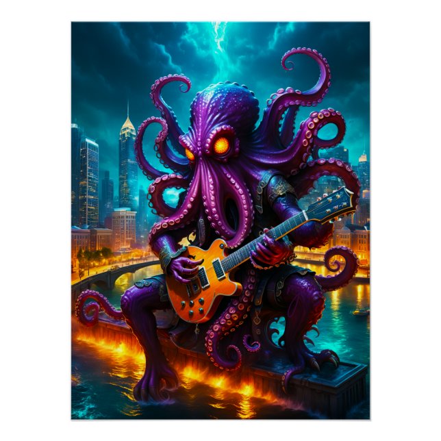 Poster Le Kraken Monstre Rockstar (Devant)