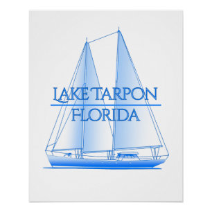 Poster Le lac Tarpon Côtier Nautique Voilier