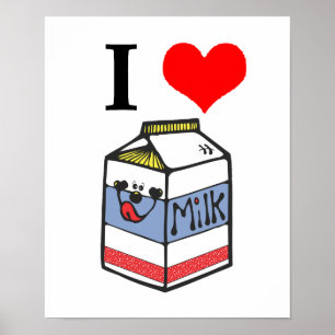 Poster Le lait coeur