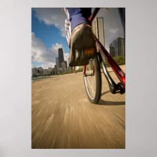 Poster Le Lakefront de Chicago à vélo