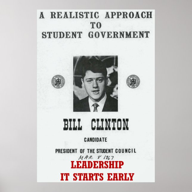 Poster Le leadership Bill Clinton à Georgetown University (Devant)