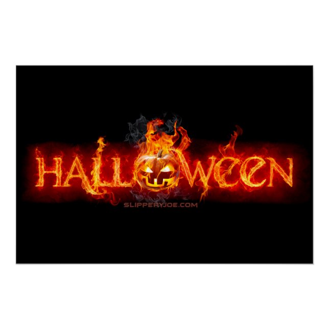 Poster Le lettrage de SlipperyJoe's Halloween massif en f (Devant)