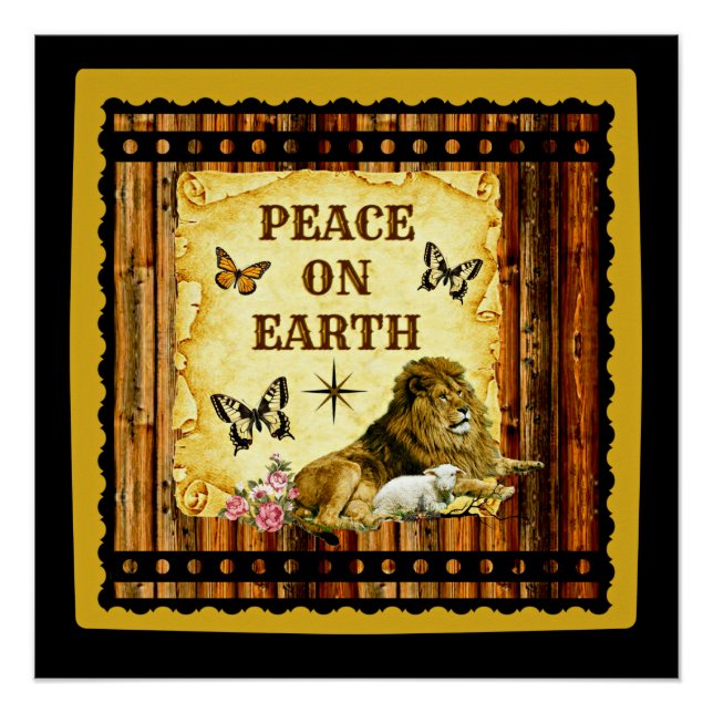 Poster Le Lion Pose Avec L'Agneau (Devant)