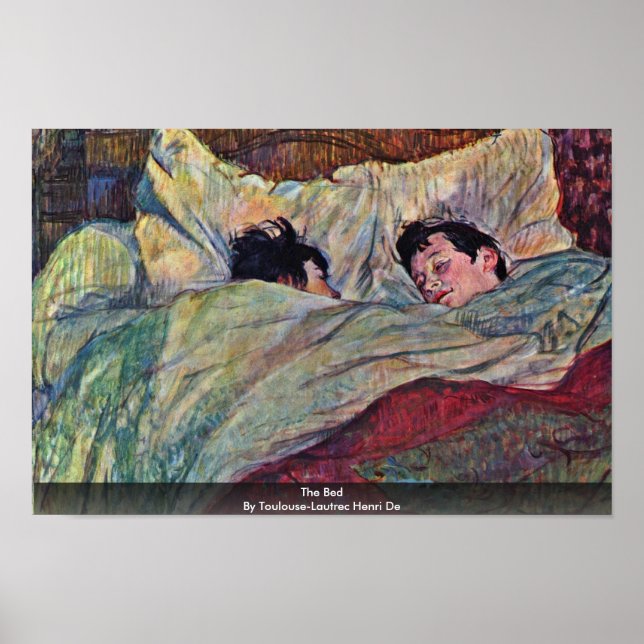 Poster Le Lit, De Toulouse-Lautrec Henri (Devant)