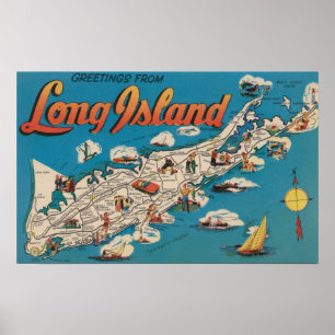 Poster Le Long Island, New York - salutations de