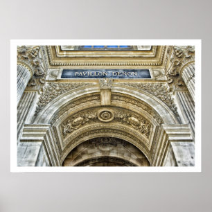 Poster Le Louvre, Pavillon Denon Archway, Paris