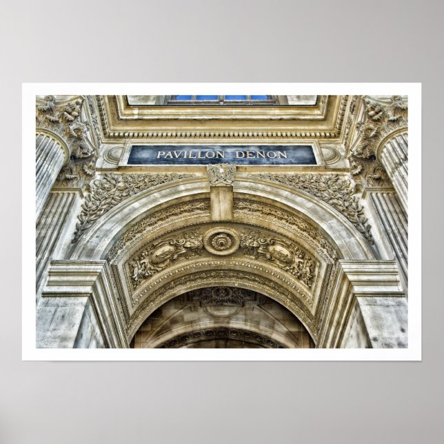 Poster Le Louvre, Pavillon Denon Archway, Paris (Devant)