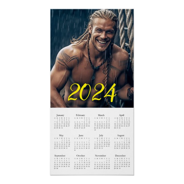 Poster Le Macho Le Plus Brutal 2024. Calendrier (Devant)