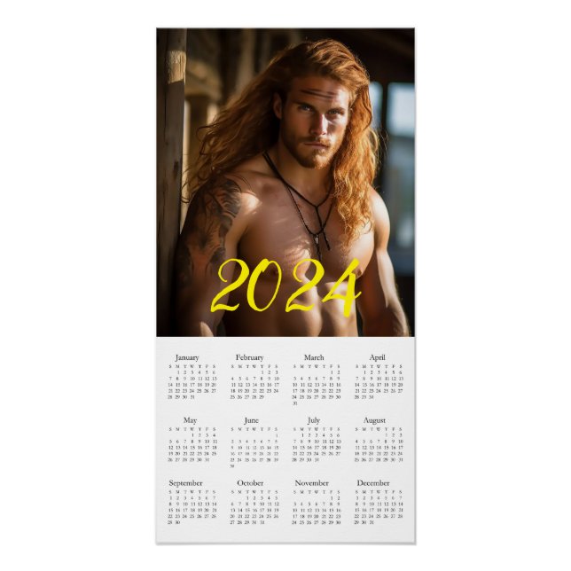 Poster Le Macho Le Plus Brutal 2024. Calendrier (Devant)