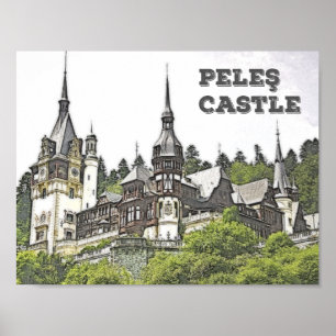 Poster Le magnifique château de Peles en Roumanie