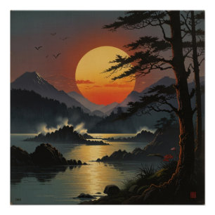 Poster Le majestueux mont Fuji Paysage Mur Art