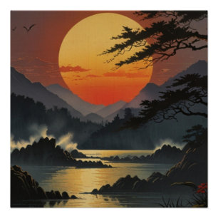 Poster Le majestueux mont Fuji Paysage Mur Art