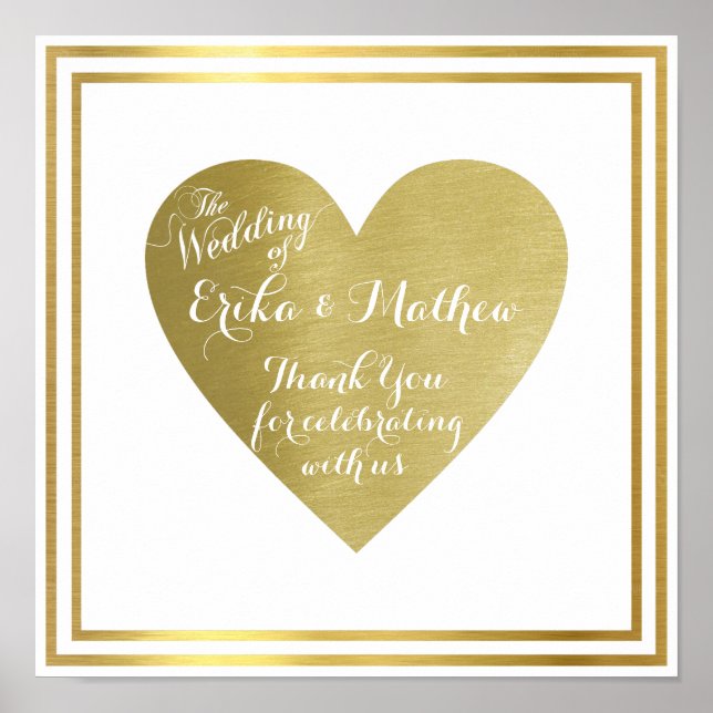 Poster le mariage de (noms de couple), l'amour de la réce (Devant)