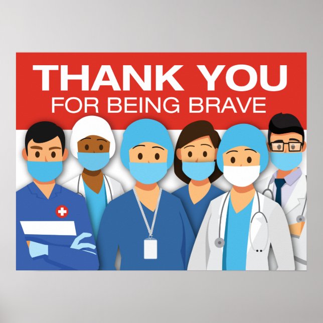 POSTER le Merci aux premiers intervenants Médicale (Devant)