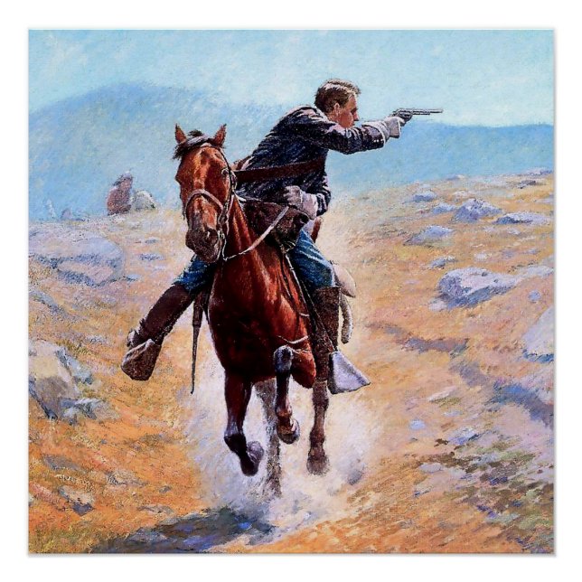 Poster « Le messager » Art occidental de Charles Schreyvo (Devant)