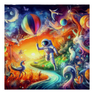 Poster Le monde des astronautes Wimsical