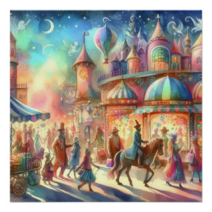 Poster Le monde lunatique d'un rêve d'enfant