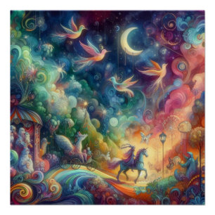 Poster Le monde lunatique d'un rêve d'enfant