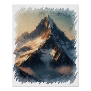 Poster Le mont Everest au coucher du soleil