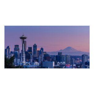 Poster Le Mont Rainier dans l'arrière - plan.