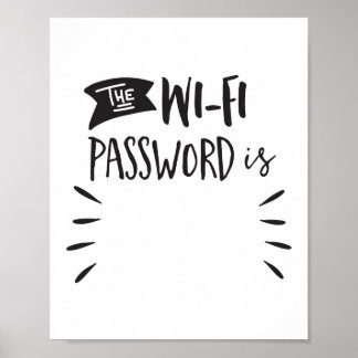 Poster Le Mot De Passe Wi-Fi Est :