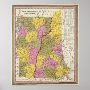Poster Le New Hampshire et le Vermont