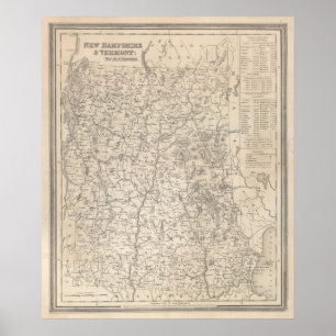 Poster Le New Hampshire et le Vermont
