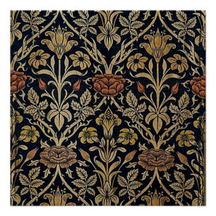 Poster Le nouveau d'art, motif d'époque de belle, cru,