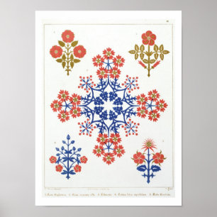 Poster Le papier peint de motif de Violiet, d'iris et de