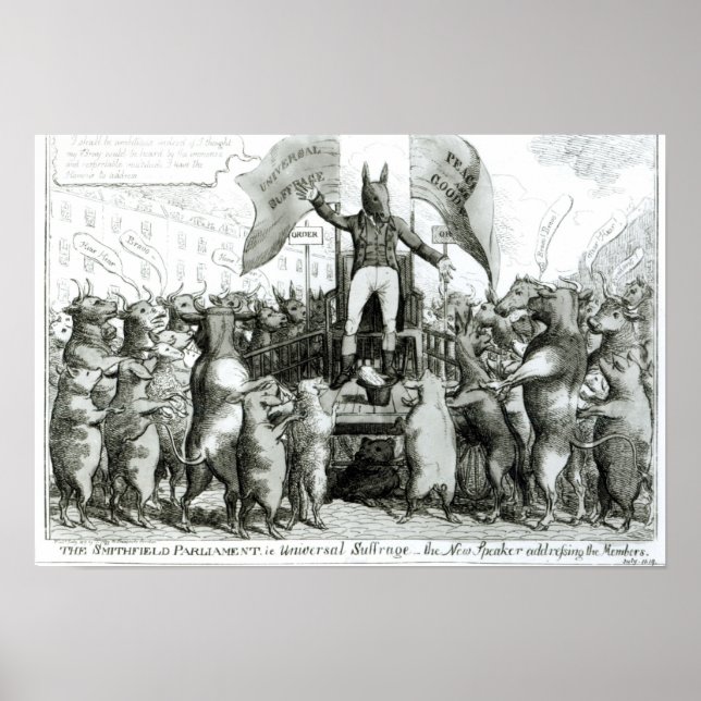 Poster Le Parlement de Smithfield : le suffrage universel (Devant)