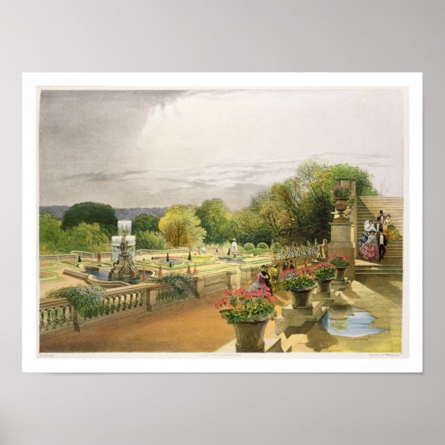 Poster Le Parterre, Harewood House près de Leeds, pub. pa (Devant)