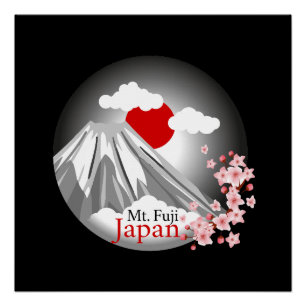 Poster Le paysage Abstrait du Mont Fuji pour la décoratio