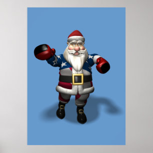 Poster Le Père Noël À La Journée De La Boxe
