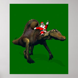 Poster Le Père Noël Se Rend Sur Spinosaurus