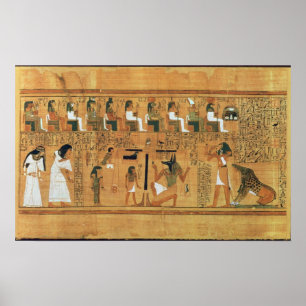 Poster Le pesage du coeur contre la plume de