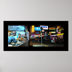 Poster Le petit dragon à cheval rouge