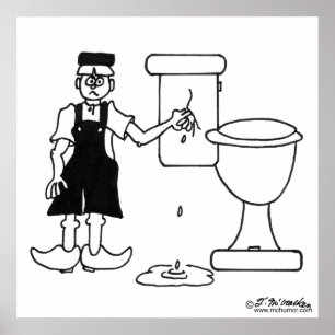 Poster Le petit hollandais arrête une fuite dans les toil