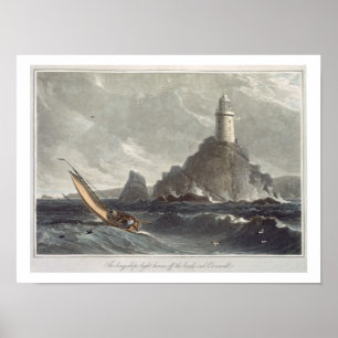 Poster Le phare de drakkars des terres finissent, les