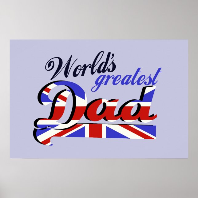 Poster Le plus grand papa du monde avec drapeau anglais (Devant)