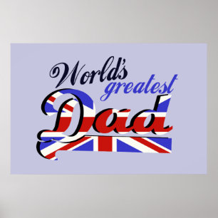 Poster Le plus grand papa du monde avec le drapeau