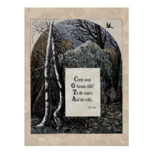 Poster Le Poème D'Art Victorien Yeats "L'Enfant Volé" Glo