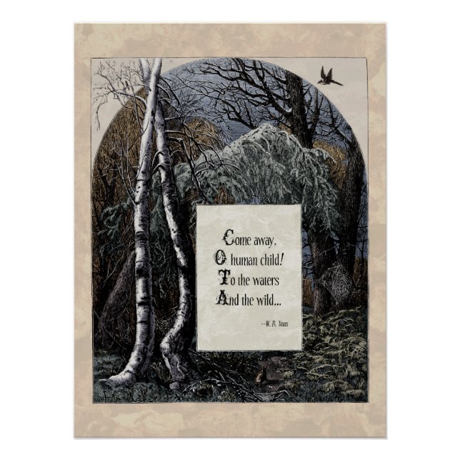 Poster Le Poème D'Art Victorien Yeats "L'Enfant Volé" Glo (Devant)