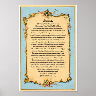 Poster Le poème de desiderata par la carte postale