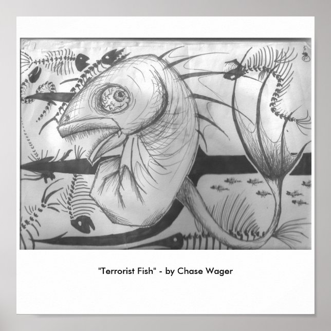 Poster "Le poisson terroriste" (Devant)